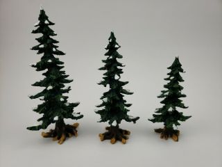 Dept.  56 Village Accessories,  3 Winter Pine Trees W/pine Cones 52772