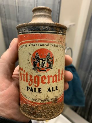Fitzgerald Pale Ale Cone Top Beer Can J - Spout.  Troy,  Ny.  Fitzgerald Bros.  32 - 12 - 1t