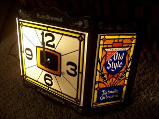 Vintage 70 ' s Heileman Old Style Lighted Beer Tiffany Clock Cash Register Unit 2