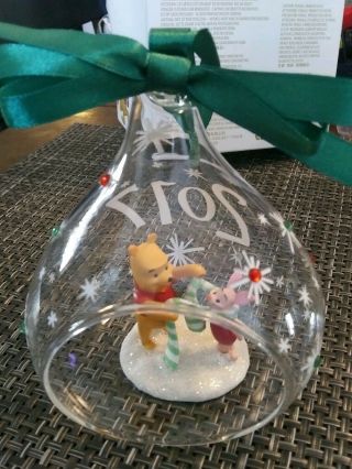 Disney Store Sketchbook Ornament 2017 Pooh & Piglet Glass Drop.