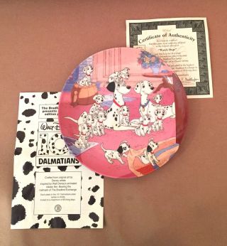 Bradford Exchange Disney Collectible Plates W/ 101 Dalmatians Watch Dogs