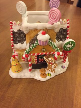 Partylite Retired Gingerbread Cottage House / Village 1 Candle Holder