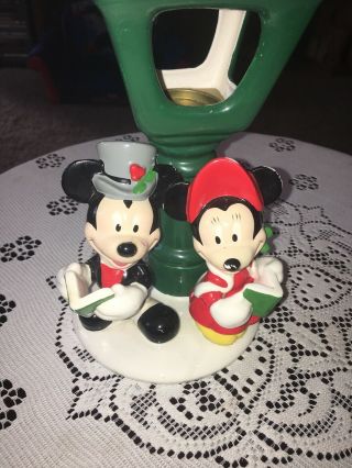 Vintage Disney Candle Holder Mickey & Minnie Mouse Christmas Candleholder