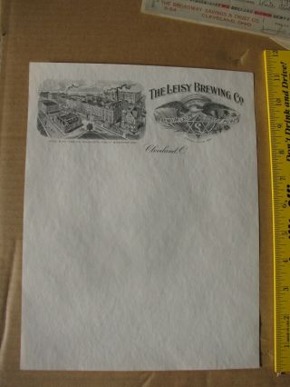 Leisy Brewing Co Cleveland Ohio Factory Scene Letterhead Strictly Pure Lager