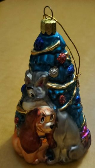 Disney Lady And The Tramp Glass Blown Ornament