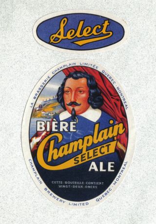 Beer Label - Canada - Biere Champlain Select Ale (22 Oz. ) - Quebec