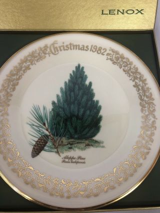 Lenox 1982 Christmas Commemorative Issue Aleppo Pine Tree Plate
