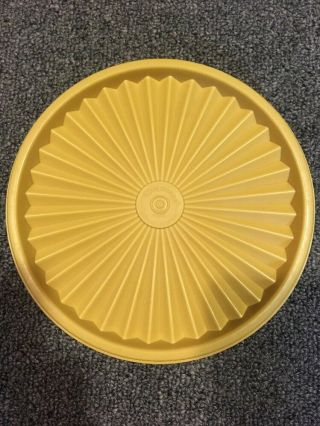 Vintage Tupperware 808 Bright Yell Servalier Replacement Lid 6 1/2” Round Sea
