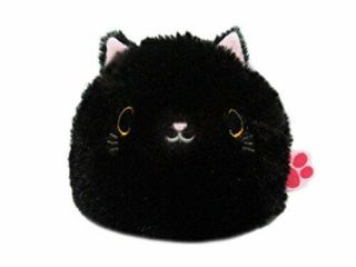 Sanei Mofu Neko Dango Plush Doll Mofu Kuro Fluffy Black Cat Stuffed Toy 7cm