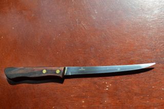 Vintage Kassnar Stainless Steel 6 Inch Japan Filet Knife With Wood Handle