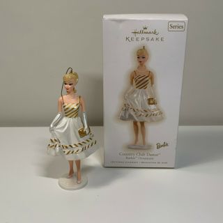 Hallmark Keepsake Country Club Dance White Dress Barbie Doll Christmas Ornament