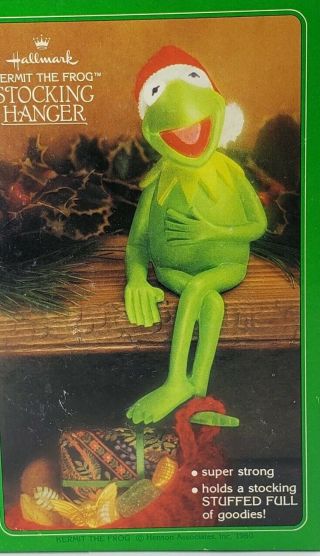 Vintage 1980 Hallmark Kermit The Frog Stocking Hanger,  Box,