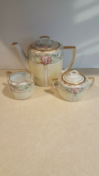 M Z Austria Tea Set Teapot Sugar Bowl And Creamer