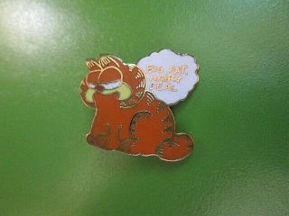 Vintage Garfield Cat Big Fat Hairy Deal Hat/lapel Pin/tie Tac 1980s Memoriabilia