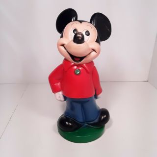 Walt Disney Mickey Mouse Club Bank 11 " Play Pal Plastics Vintage 1970 