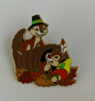 Disney Pin 37468 Chip And Dale Autumn Fall Thanksgiving Day Pilgrims Indians