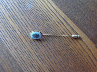 Lenox China Autumn Pattern Jewelry Stick Pin Hat Pin 12k Gf C.  1980s