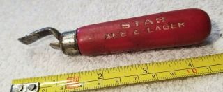 Star Brewing Co Boston C1933 - 52 Red Wood Bottle Opener Ale & Lager Beer Edlund