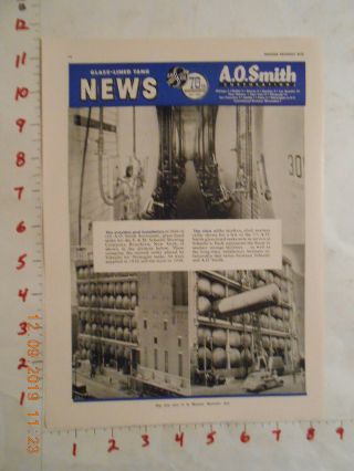 1952 A.  O.  Smith Corp Beer Trade Ad F&m Schaefer Brewing Co Brooklyn Ny Bottle In