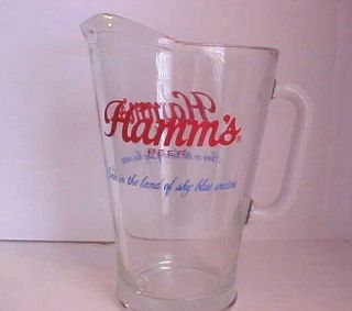 Hamm ' s Beer Large Glass Bar Draft Pitcher Born in the Land of Sky Blue Waters 3