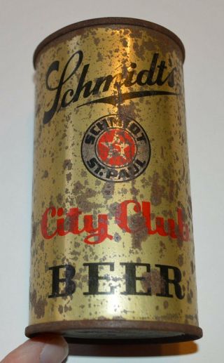 Schmidt City Club Flat Top Instructional Beer Can St.  Paul Minnesota