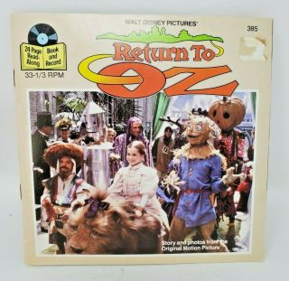 Walt Disney Return To Oz 33 1/3 Rpm Buena Vista 24 Page Book 7 " Vinyl Record Euc