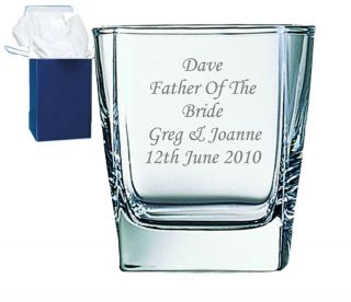 Personalised Engraved Whisky Glass Wedding Best Man,  Usher With Gift Boxed