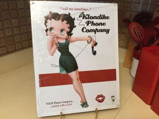 Betty Boop Klondike Phone Company Call Me Metal Sign In Plastic