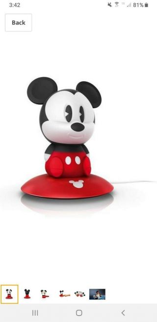 Phillips Softpals Disney Mickey Mouse Night Light Soft Pals