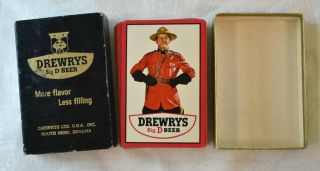 Vintage Drewrys Big D Beer Playing Cards Beer Advertising Canadian Mounties