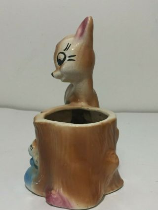 Walt Disney Bambi Thumper Ceramic Planter Vintage 1940 ' s Colorful 3
