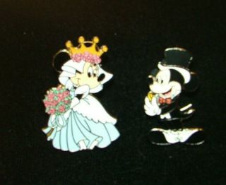 2 Disney Pins Mickey In Tuxedo And Minnie As A Princess