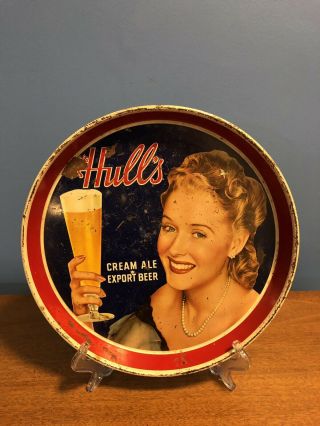 Hulls Cream Ale Export 12” Beer Tray 1930’s Haven Connecticut