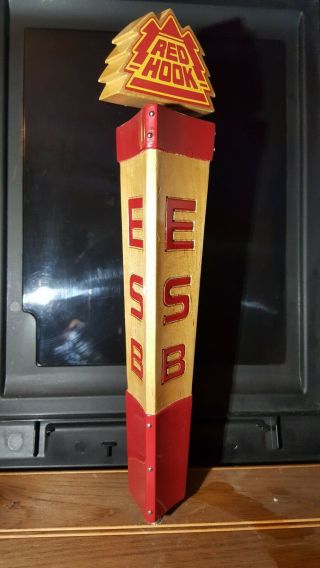 Red Hook Esb 3 Sided Wooden Beer Tap Handle 12.  5 "