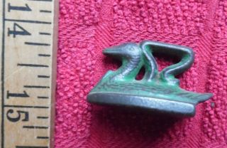 Cast Iron Figural DUCK BIRD Miniature Sad Hand Iro Mini Antique /vintage 2