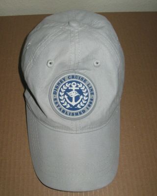 Disney Cruise Line Gray Blue Baseball Cap Hat Adult Anchor