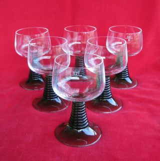 Six Vintage German,  Romer (roemer) Wine Glasses.  0.  2l (6.  8 Oz) Each,  5 1/2 " Tall