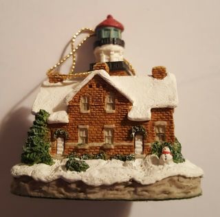 Harbour Lights Big Bay Point Michigan Lighthouse 1996 Christmas Ornament Signed