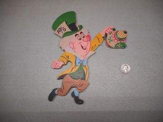 1951 Walt Disney Paperboard Mad Hatter Wall Hanging Alice 