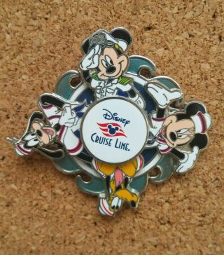 Disney Pin Spinner Disney Cruise Line Captain Mickey Mates Minnie Goofy Pluto 3d
