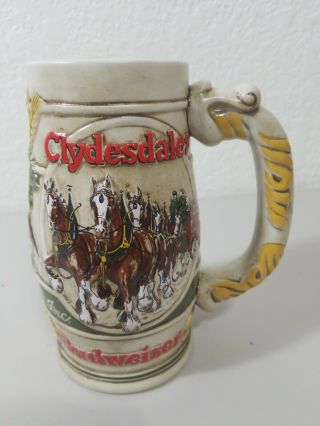 Vintage Budweiser Clydesdale Horses Beer Stein Mug Ceramarte 1981 Anheuser Busch