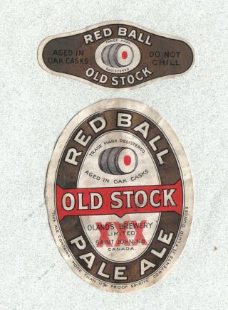 Beer Label - Canada - Red Ball Old Stock Xxx Pale Ale - Oland 