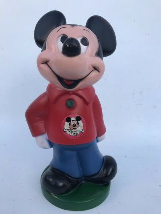 Vintage 1970s Mickey Mouse Club 11” Coin Bank By Play Pal Plastics