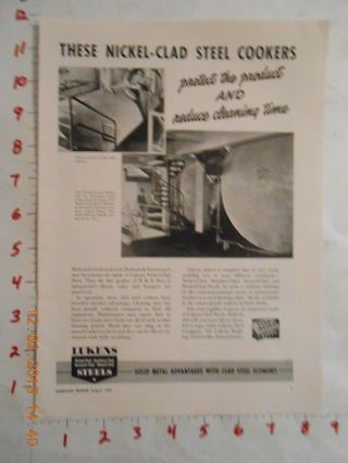 1949 Lukens Steel Co Coatesvill Pa Beer Trade Ad Rubsam & Horrmann Brewing Ny