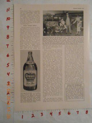 1952 R&h Rubsam & Horrmann Brewing Co Beer Ad Crown Premium Falstaff Camden Nj