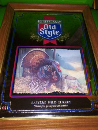Heilemans Old Style Beer Wildlife Series Eastern Wild Turkey Mirror Sign