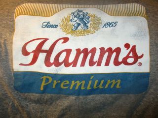 Nwot Hamms Beer Logo Soft Grey T Shirt Medium 60 Cotton 40 Polyester