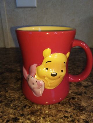 Disney Winnie The Pooh And Piglet Ceramic Embossed Coffee Mug