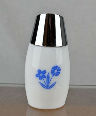 Vintage Gemco Blue Cornflower Milk Glass Pepper Shaker Dispenser Made in USA 2