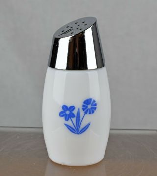 Vintage Gemco Blue Cornflower Milk Glass Pepper Shaker Dispenser Made in USA 3